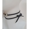 Collier ruban suédine noir et papillon F.Y. FAUCOGNEY