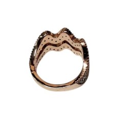BAGUE KMO « AQUARIUS » EN ARGENT 925 ROSE ET POUSSIÈRE DE DIAMANT