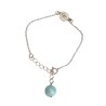 BRACELET CHAÎNE ARGENTÉE & PERLE EN CÉRAMIQUE TURQUOISE - F.Y. FAUCOGNEY