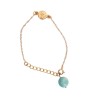 BRACELET CHAÎNE DORÉE & PERLE EN CÉRAMIQUE TURQUOISE - F.Y. FAUCOGNEY