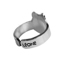 Bague tête de Lion métal argenté  - bijoux Léone