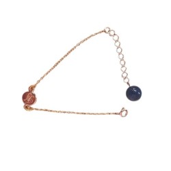 BRACELET TAC TAC CHAÎNE DORÉE & PERLE EN CÉRAMIQUE BLEUE NUIT - F.Y. FAUCOGNEY
