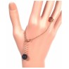 BRACELET TAC TAC CHAÎNE DORÉE & PERLE EN CÉRAMIQUE BLEUE NUIT - F.Y. FAUCOGNEY