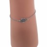 BRACELET TAC TAC CHAÎNE ARGENTÉE & PERLE EN CÉRAMIQUE BLEUE NUIT - F.Y. FAUCOGNEY