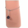 BRACELET TAC TAC CHAÎNE ARGENTÉE & PERLE EN CÉRAMIQUE BLEUE NUIT - F.Y. FAUCOGNEY