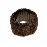 Bague large en perles de métal couleur bronze
