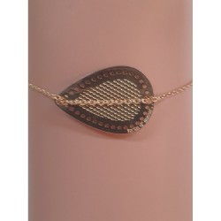 Bracelet – Feuille ajourée et chaîne dorée - Brin d'Amour