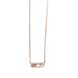 Collier fantaisie – Barrette oblongue sertie de zirconiums