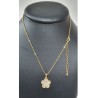 Collier fleur doré pavé de zirconium