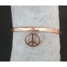 Bracelet jonc gravé "L'AMOUR C'EST COMME LE POKER NO LIMIT " Médaillon Peace -FY Faucogney