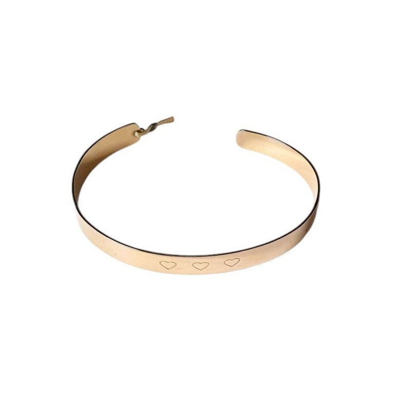 Bracelet jonc "3 cœurs" - Bijoux Ley Nat