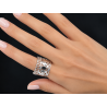 Bague jonc en métal argenté au design ajouré  - Brin d'Amour
