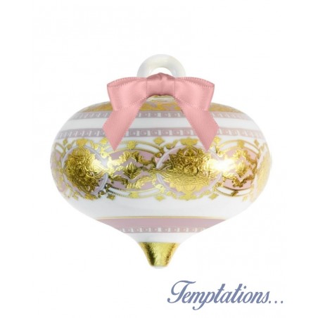 Boule de Noël ovale Romantic Pink Baci Milano