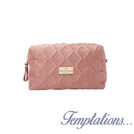 Grande trousse de toilette rose en tissu Molly Marais