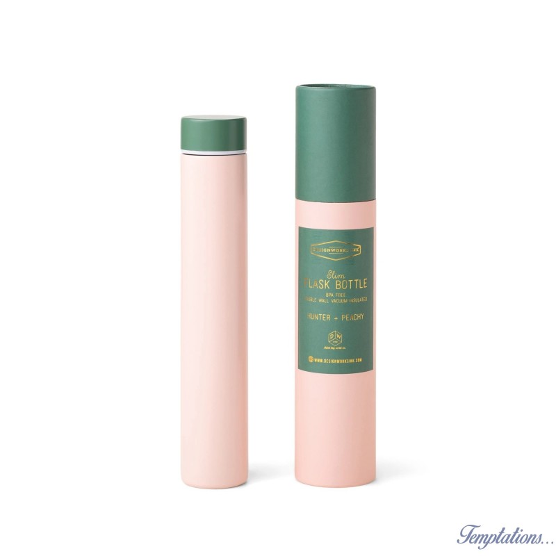 Bouteille isotherme slim rose/vert Designworks Ink