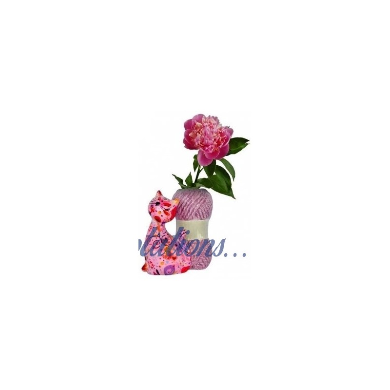 Vase le chat rose caramel Pomme Pidou