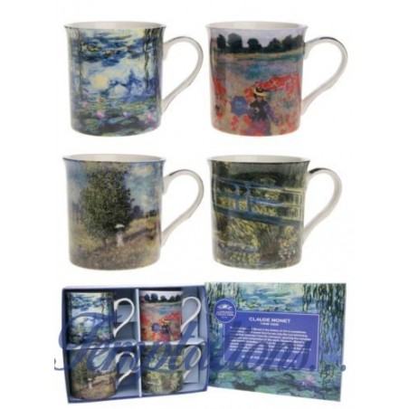 Set 4 mugs en porcelaine Claude Monet de 300ml