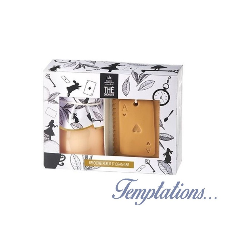 Coffret Pot de crème fleur d'oranger+ pampille biscuit de carte – Bougie la Française