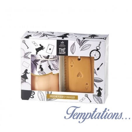 Coffret Pot de crème fleur d'oranger+ pampille biscuit de carte – Bougie la Française