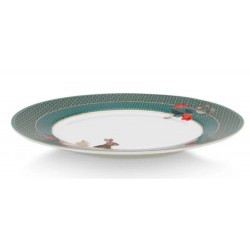 ASSIETTE A DESSERT WINTER WONDERLAND LAPIN vert- -PIP STUDIO