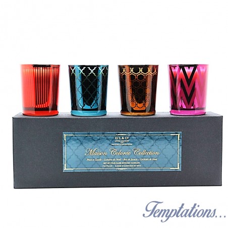 Coffret 4 votives Maison colorée collection - D.L. & C°