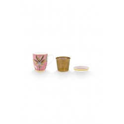 Set thé grand mug 350ml, repose sachet & 1 infuseur la majorelle rose Pip Studio