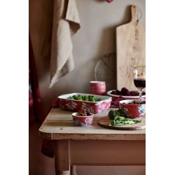 Plat de cuisson rond Flower Festival Dark Pink -Pip Studio