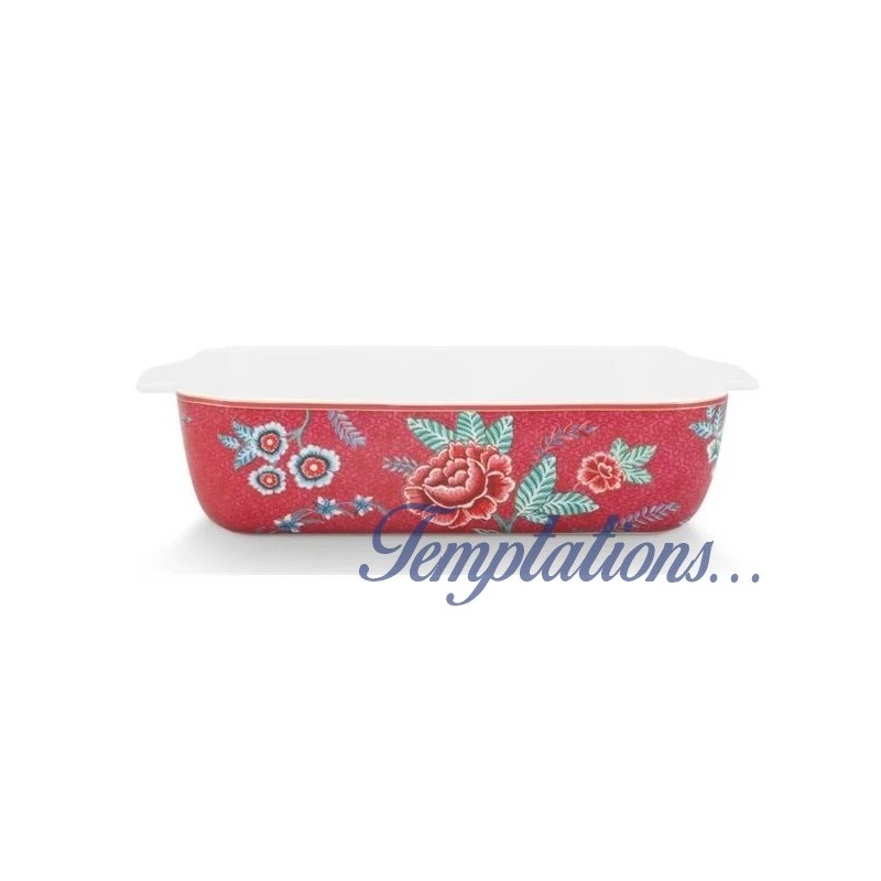 Plat de cuisson rectangulaire Flower Festival Dark Pink -Pip Studio