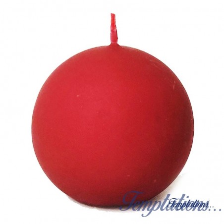 Bougie Boule Velours Chic 7 cm Rouge - Bougie La Française