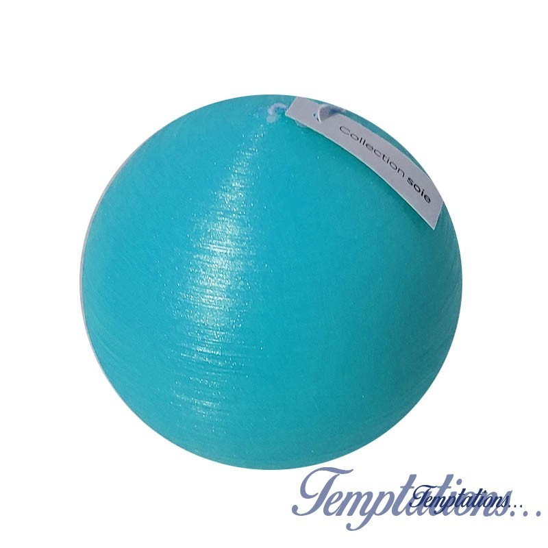 Bougie boule 6cm soie Turquoise