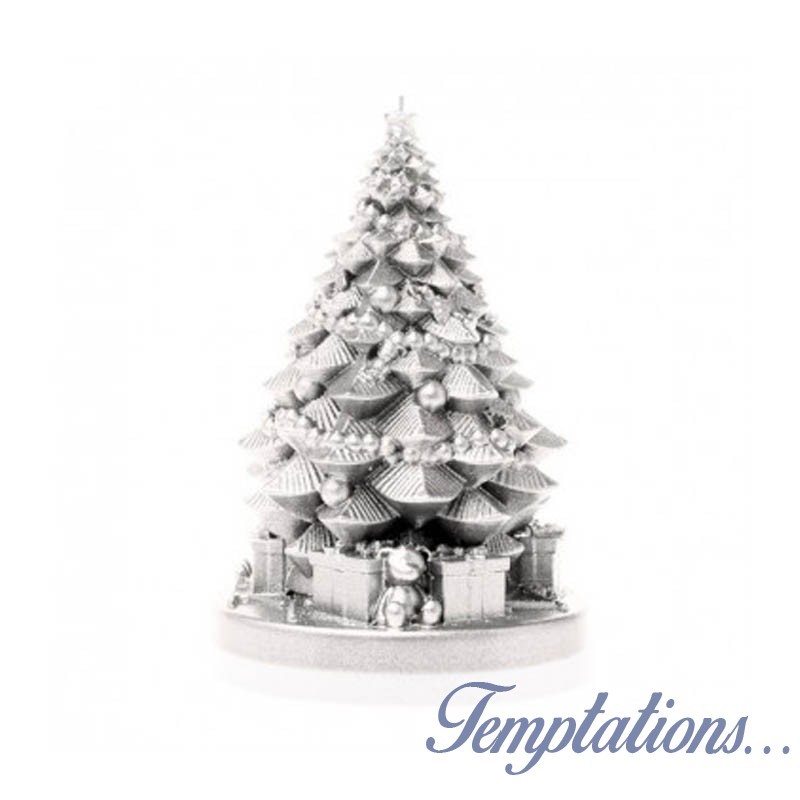 Bougie Sapin Cadeaux Argent-Candellana