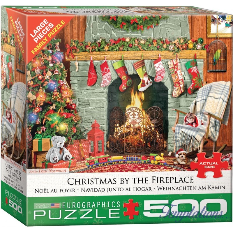 Puzzle 500 pièces Noel au foyer - Eurographics