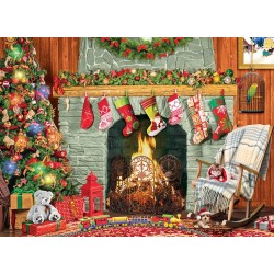 Puzzle 500 pièces Noel au foyer - Eurographics