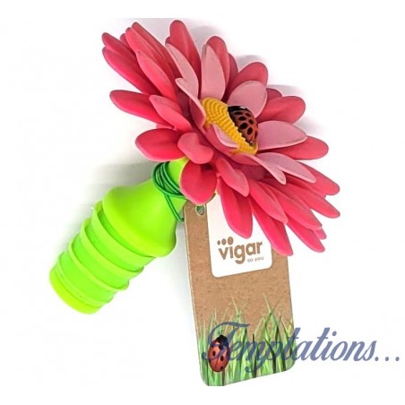 Bouchon de Bouteille Fleur Rose - Vigar